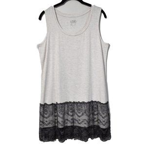 LOGO Lori Goldstein Tank Top Lace Hem